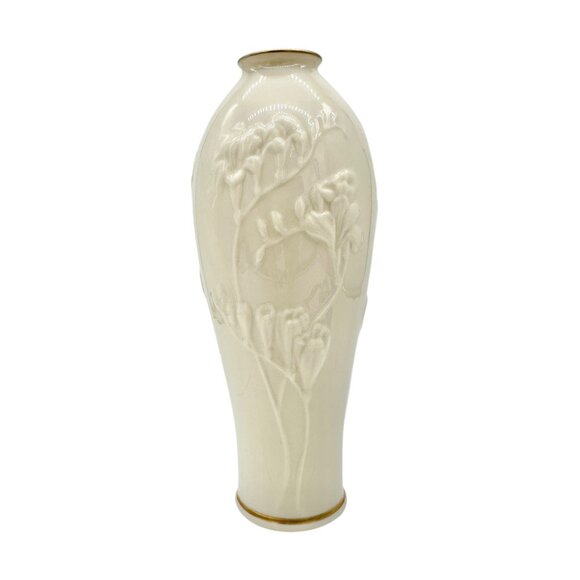 Lenox China Masterpiece Bud Vase Hand Decorated With 24K Gold Rims 7" Tall - Picture 1 of 6